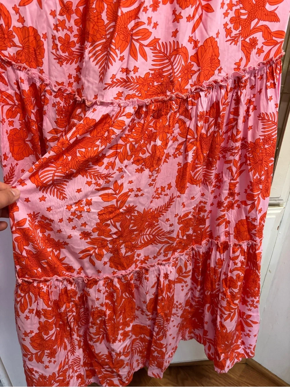 Abel The Label Strapless Pink and Red Floral Maxi Dress - Picture 8 of 9